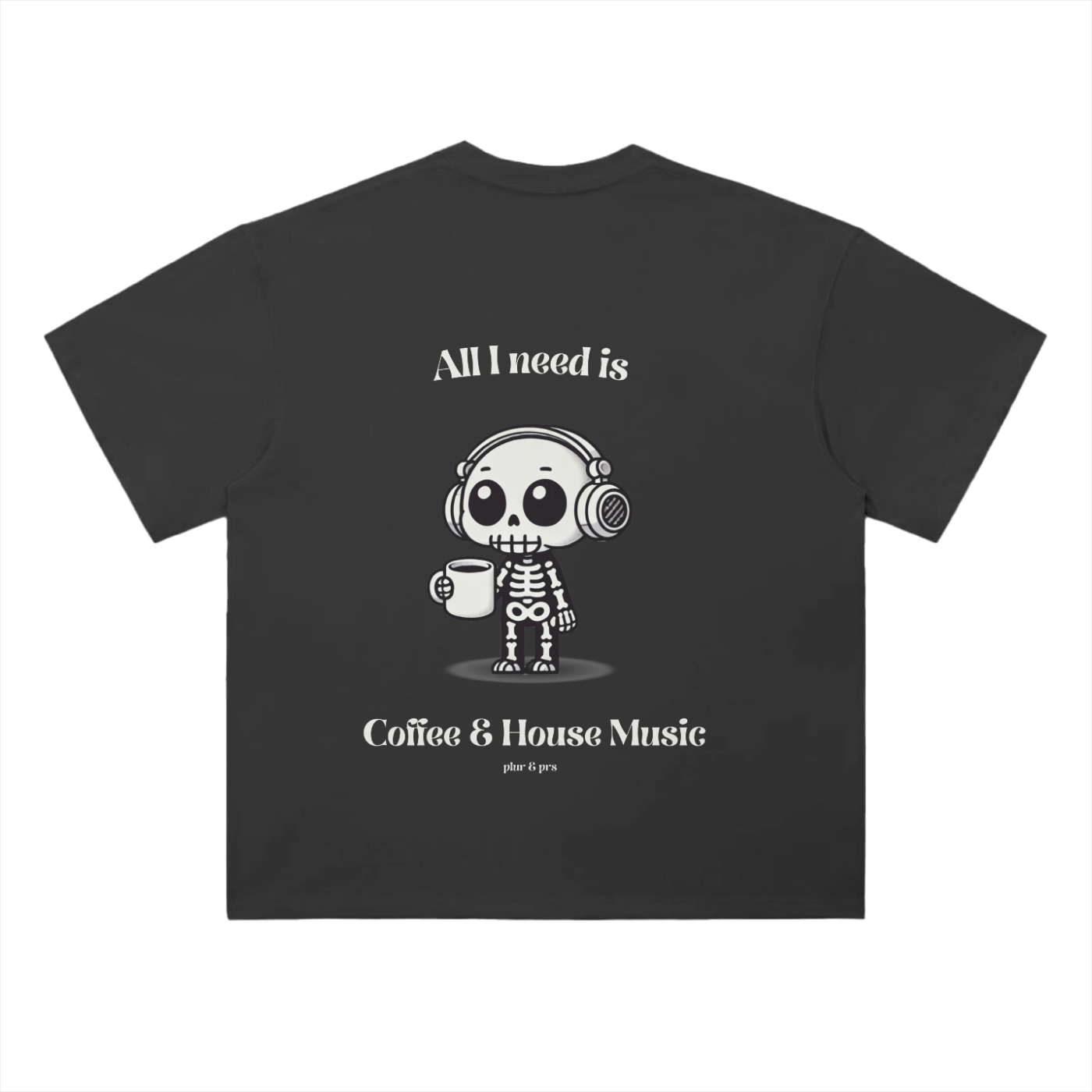 Unisex Graphic-T Coffee & House Music (BLACK)